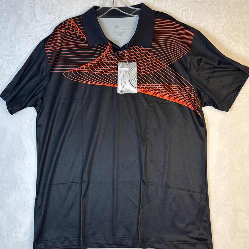 Speed Your Run Men's Golf Shirt Size Large Short Sleeve Collared Moisture Wick
